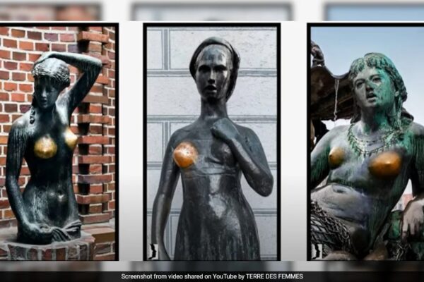 Female Bronze Statues In Germany Fade Due To Frequent Touching