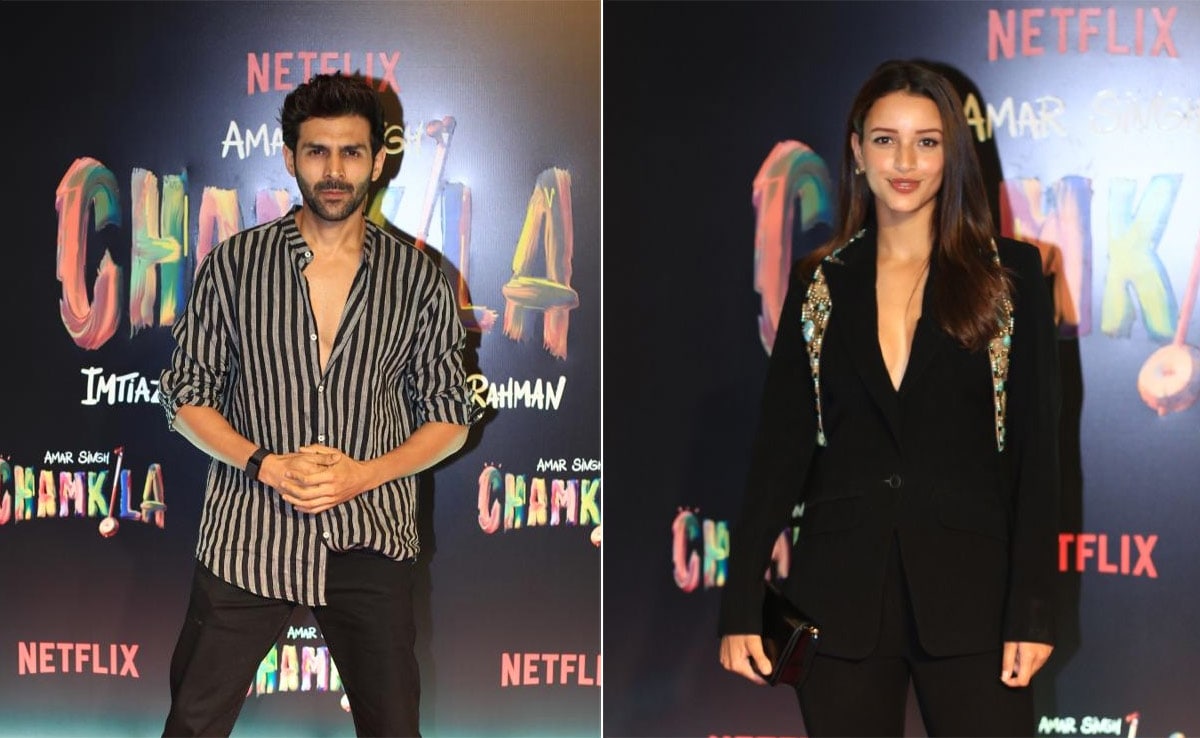 Triptii, Kartik Lead Celeb Roll Call At Amar Singh Chamkila Screening