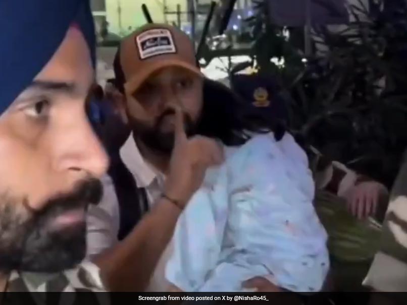 Watch: Rohit Miffed As Crowd Screams While Daughter Sleeps