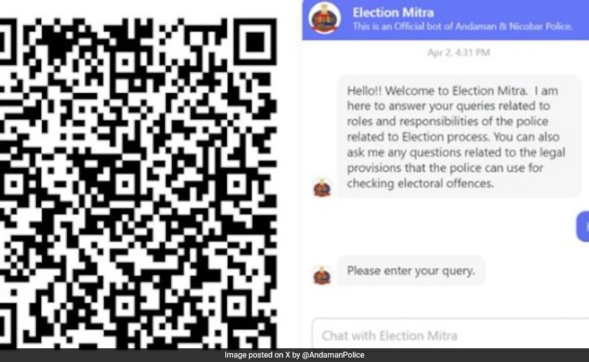 'Election Mitra': Andaman Cops Develop Chatbot For Effective Policing During Polls