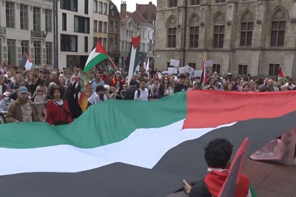 Pro-Palestine protesters march in Ghent, call for sanctions on Israel