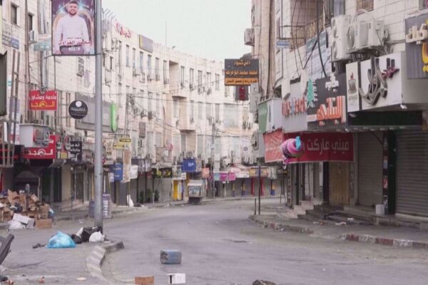 Empty streets in Jenin during major Israeli raid across West Bank