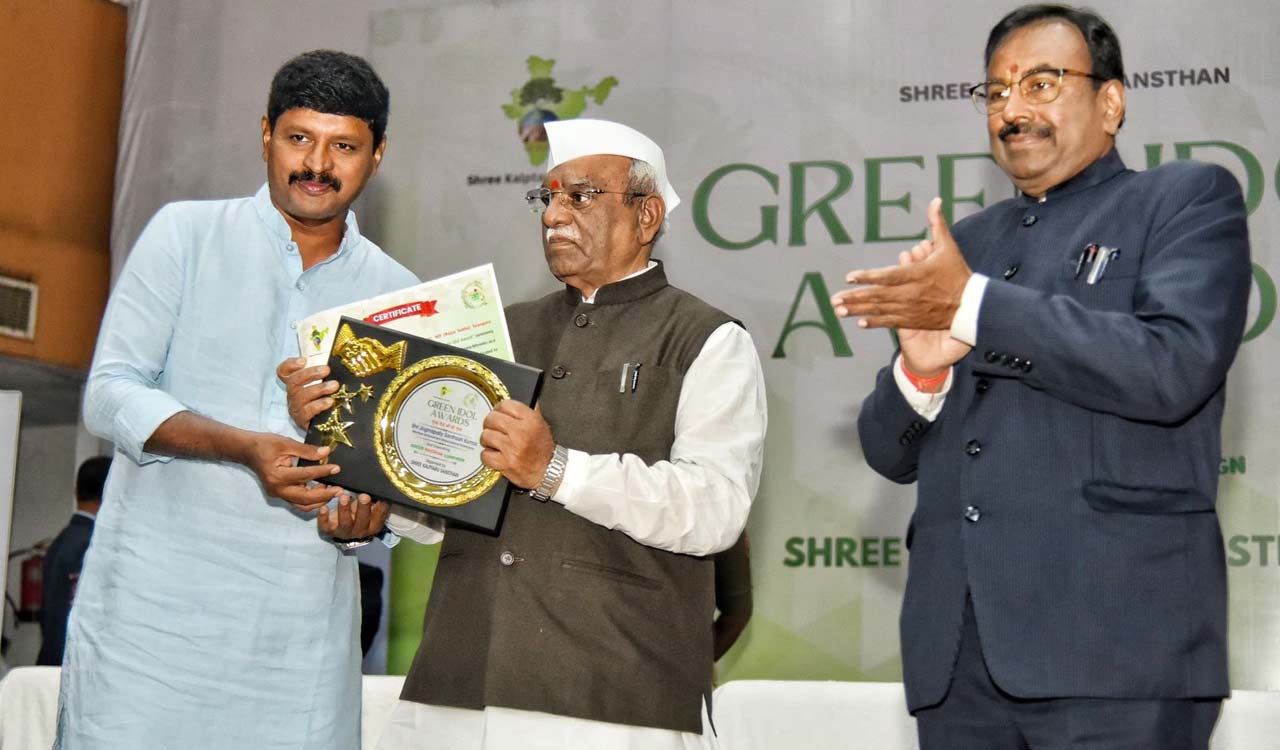 Former BRS Rajya Sabha MP J Santosh Kumar wins special Green Idol award