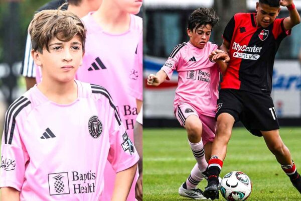 Thiago Messi follows in dad’s footsteps, debuts with No. 10 jersey in Rosario