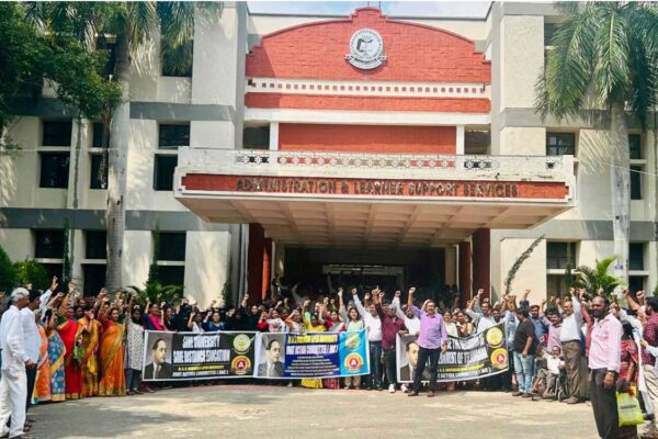 Hyderabad: Two months on BRAOU staff protest against varsity land allocation still going strong