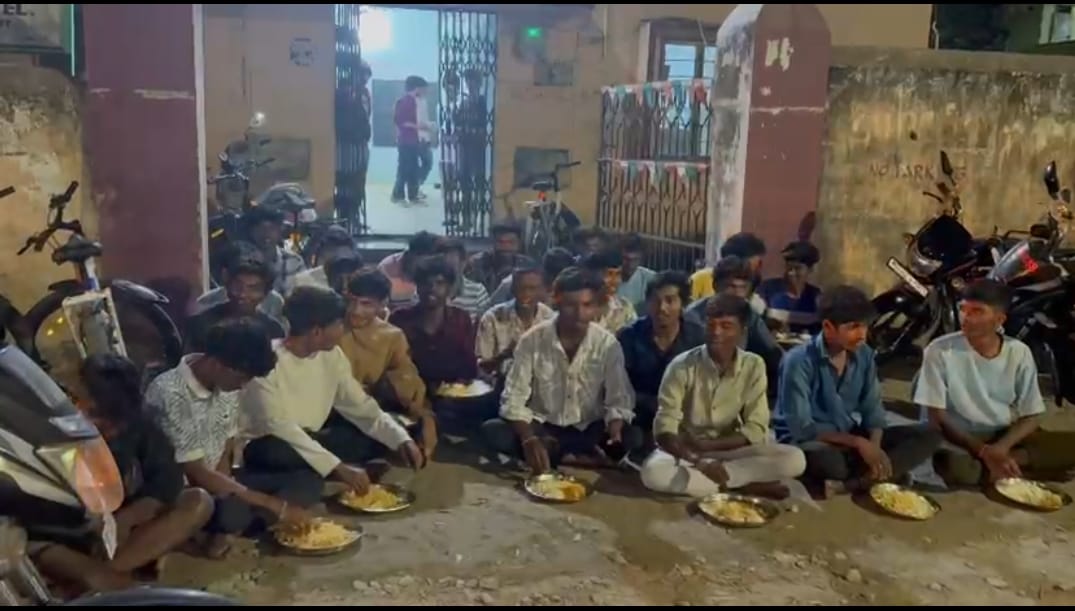 Students protest poor food quality at BC Residential College in Husnabad