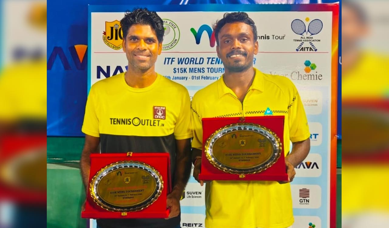 Sai Karteek Reddy and Vishnuvardhan win ITF Men’s Doubles title in Hyderabad