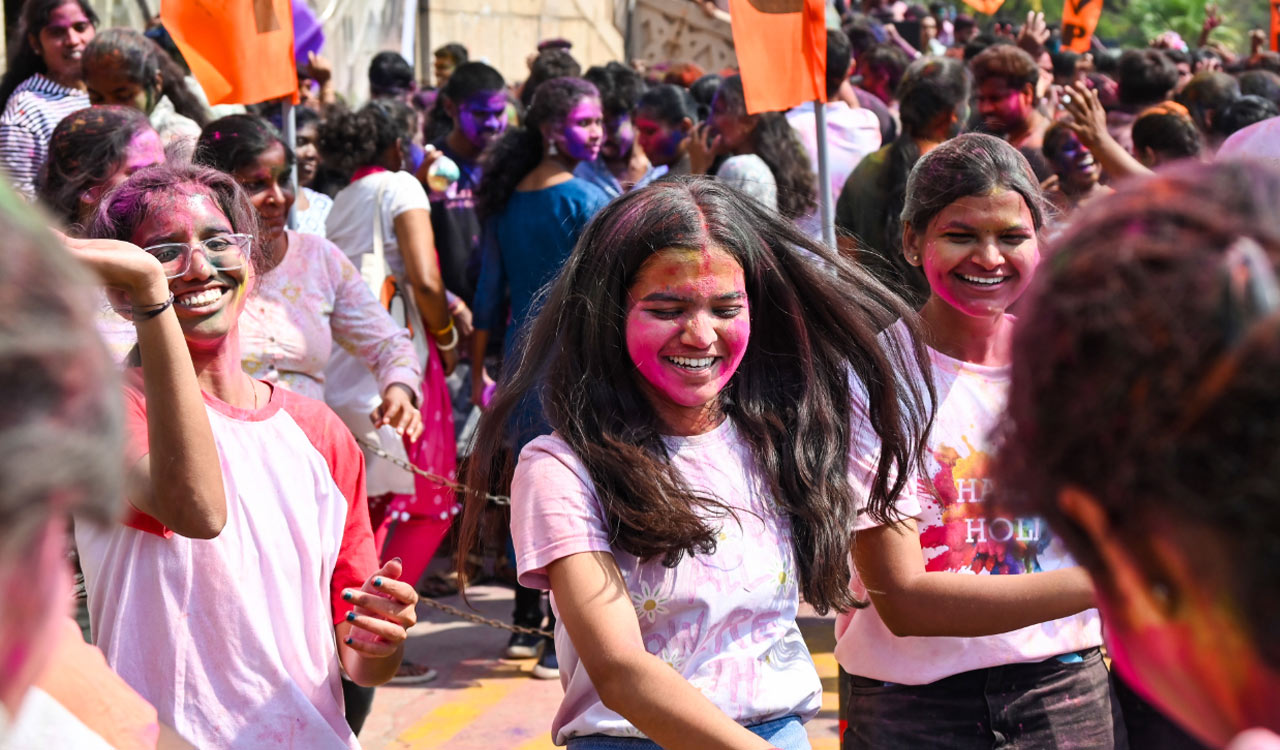 Telangana immerses in colours of Holi