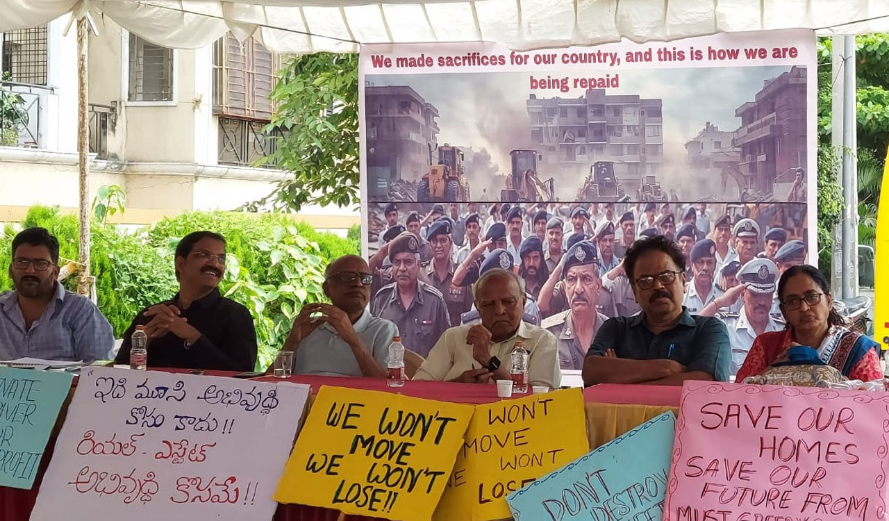 Bandlaguda residents protest land acquisition for Gandhi Sarovar Project