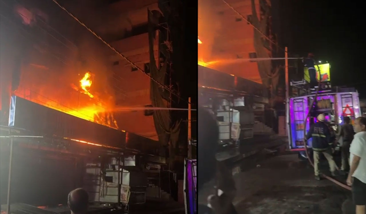 Blaze engulfs two-storey textile store in Rajendranagar, no casualties reported