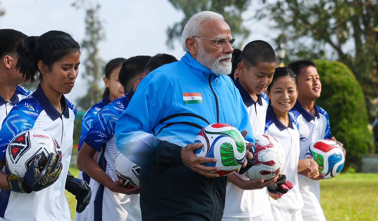 Nothing like playing football with young friends: PM Modi shares glimpse of ‘lovely Gangtok morning’