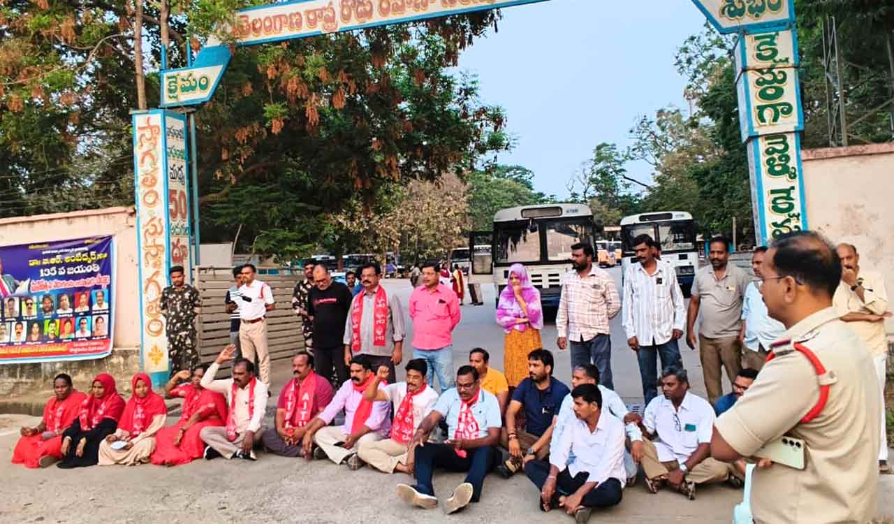 RTC Strike: Public faces hardships as RTC buses confined to depots in Khammam