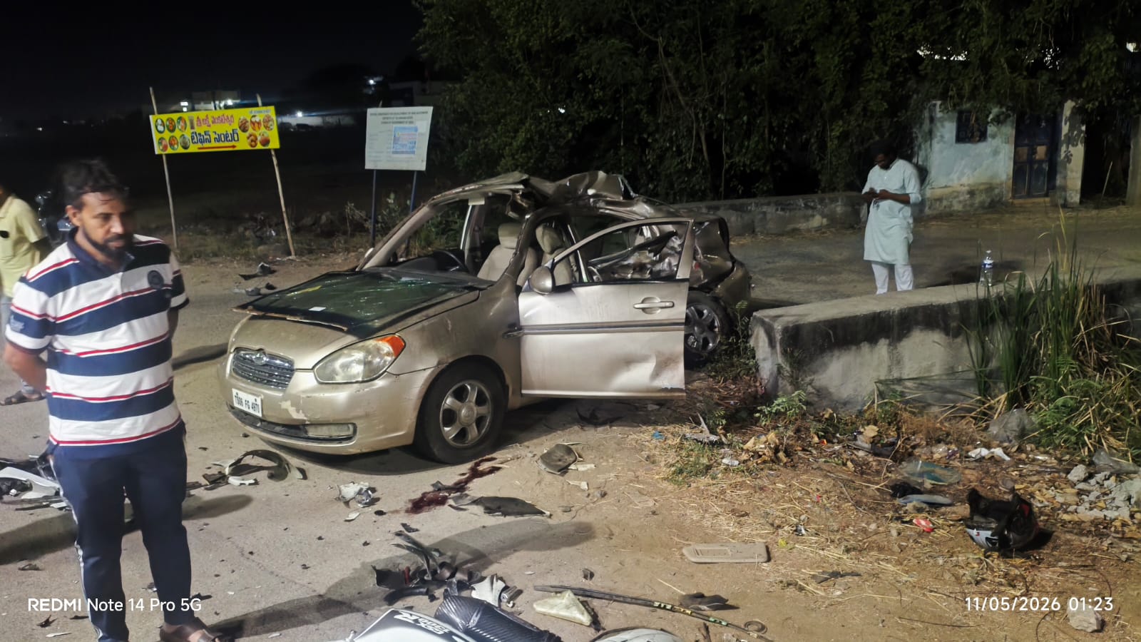 Five killed in high-speed crash between sports bike and car in Mahabubnagar