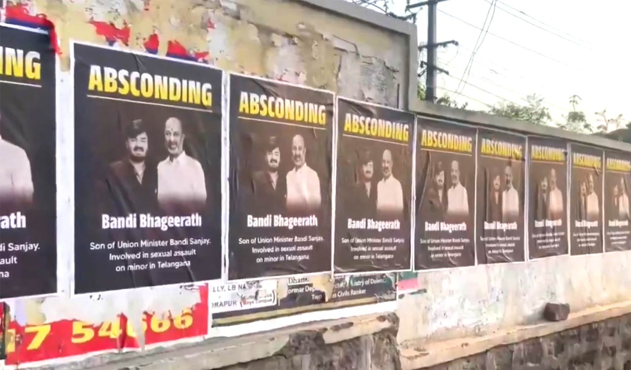 Missing posters on Bandi Sanjay’s son surface across Hyderabad