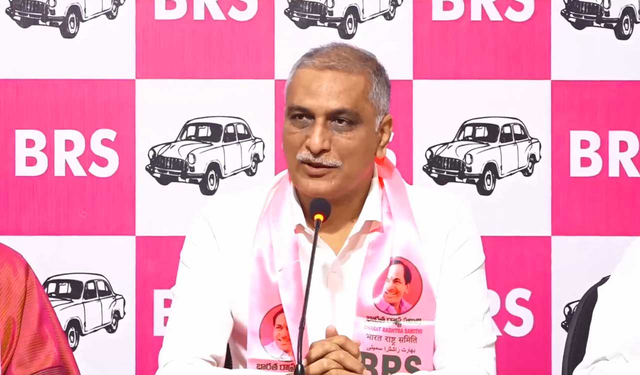 Harish Rao slams Congress govt for slashing paddy procurement target