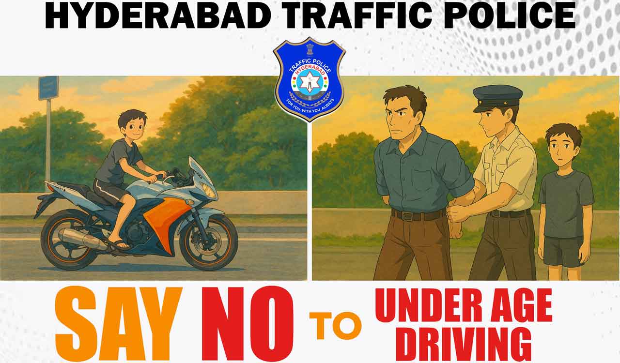 Hyderabad police seek negative marks for students caught driving underage