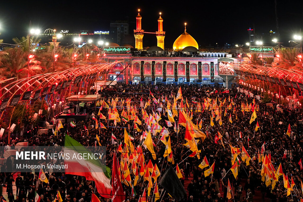 Funeral procession for martyred Leader observed in Karbala