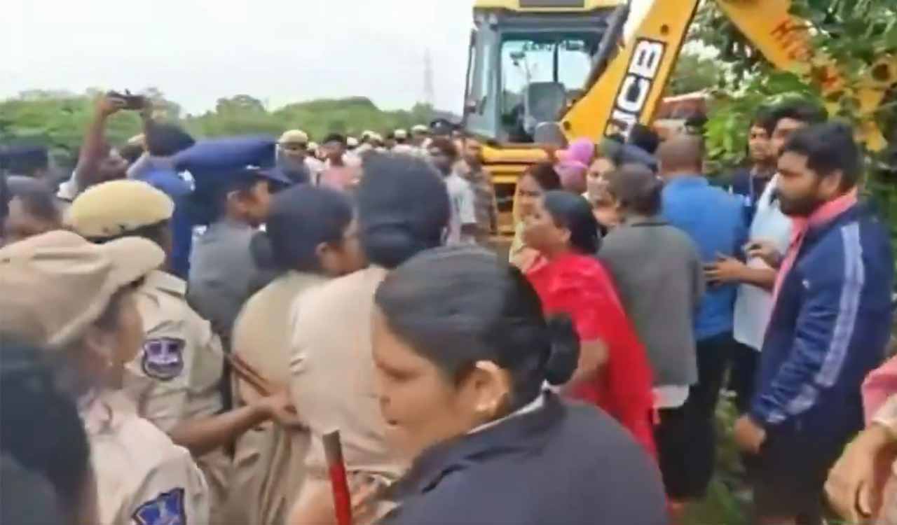 Hyderabad: Farmers detained as protest erupts over land fencing for proposed bullet train hub near Shamshabad