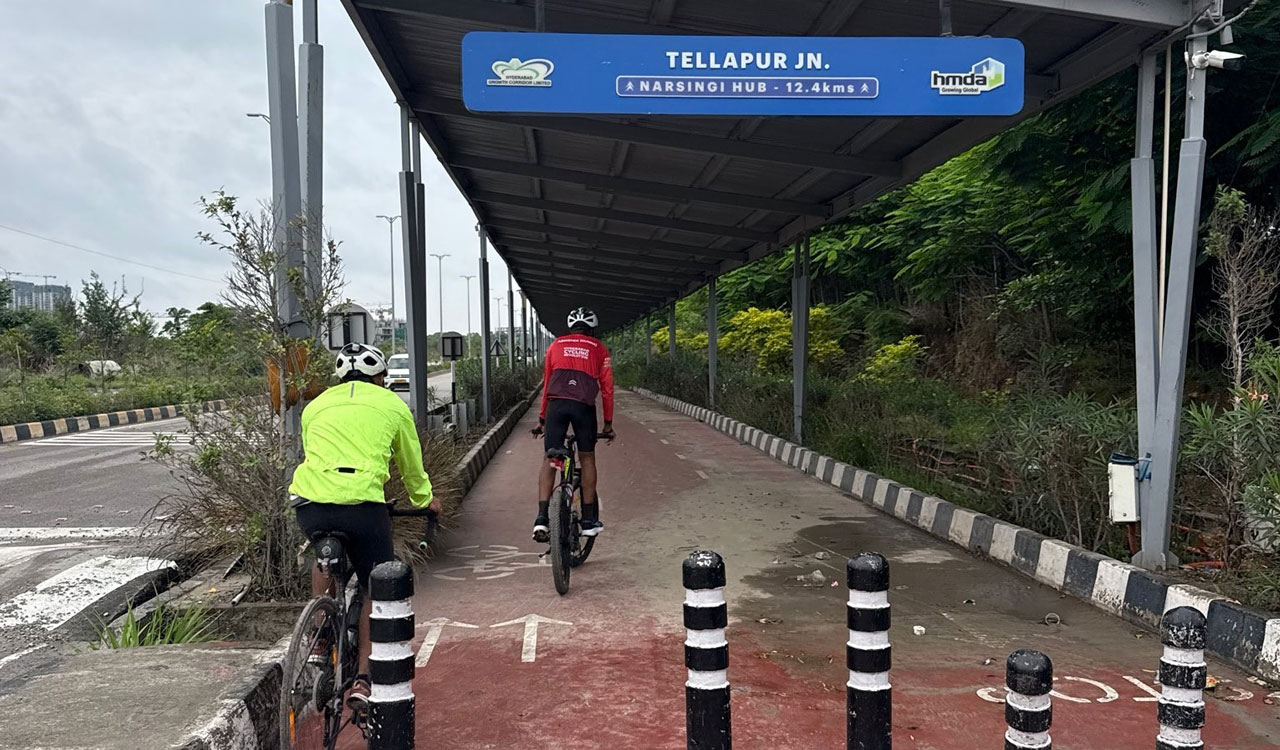 Hyderabad cyclists urge HMDA to repair cracks on 23-km cycling track