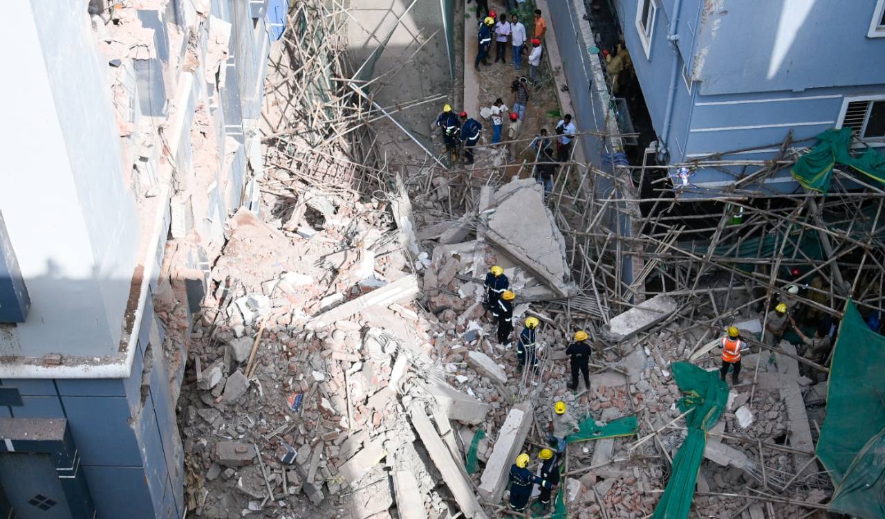 Two dead as under‑construction building collapses in Madhapur
