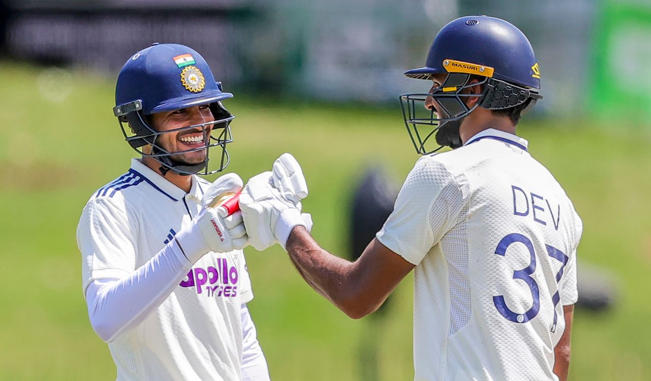 Gill and Padikkal steady India after early blows in second Test against Sri Lanka