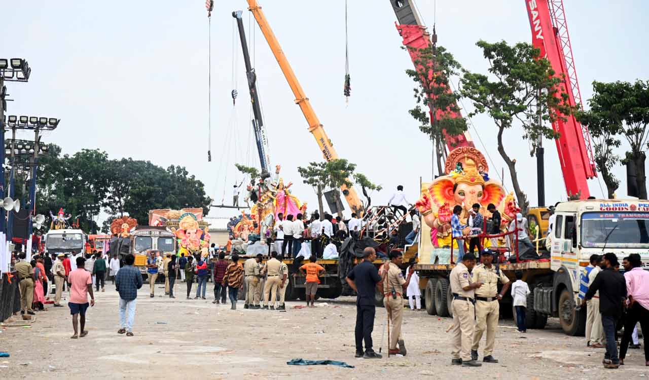 Hyderabad Ganesh immersion: Hussain Sagar immersion ends as clean-up begins