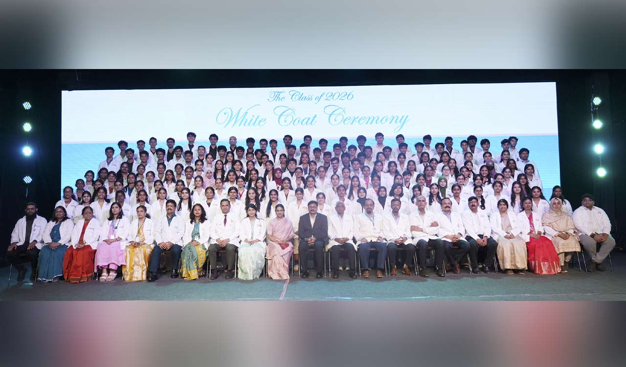 Hyderabad: AIMSR holds white coat ceremony for 152 first-year MBBS students