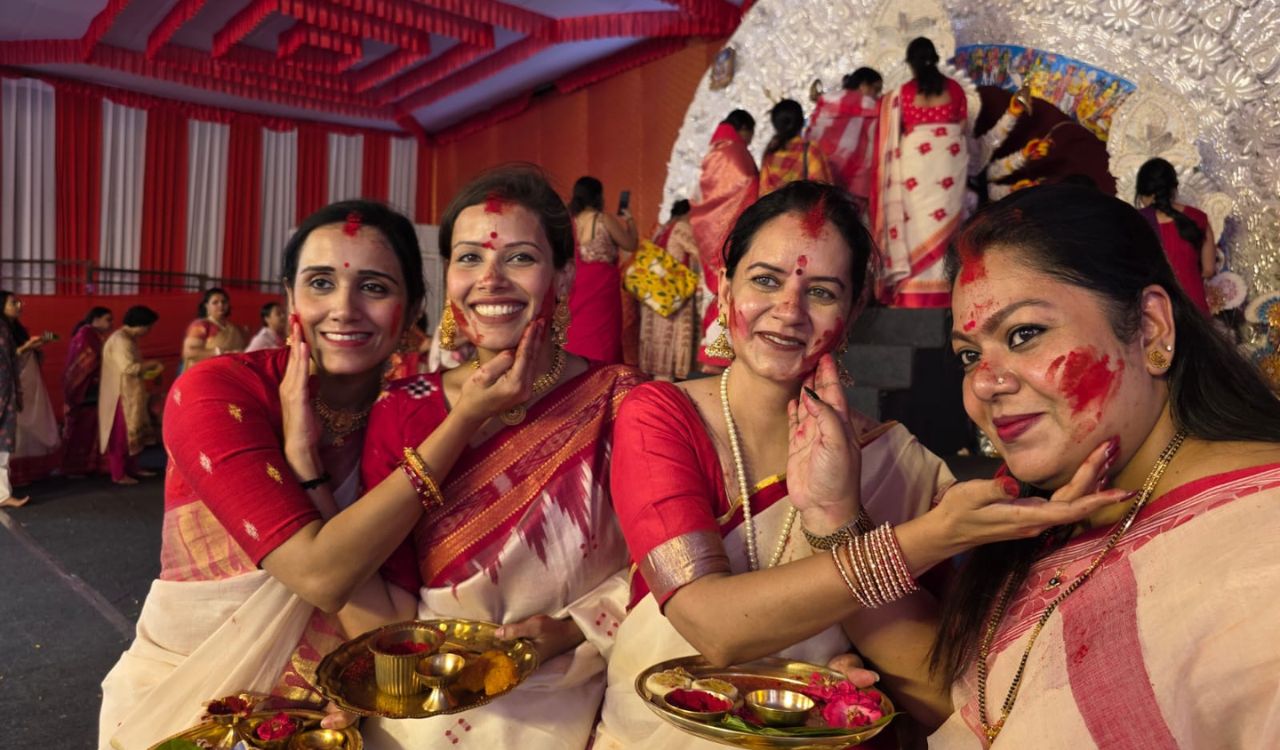Hyderabad: Sindoor Khela marks culmination of Durga Puja celebrations