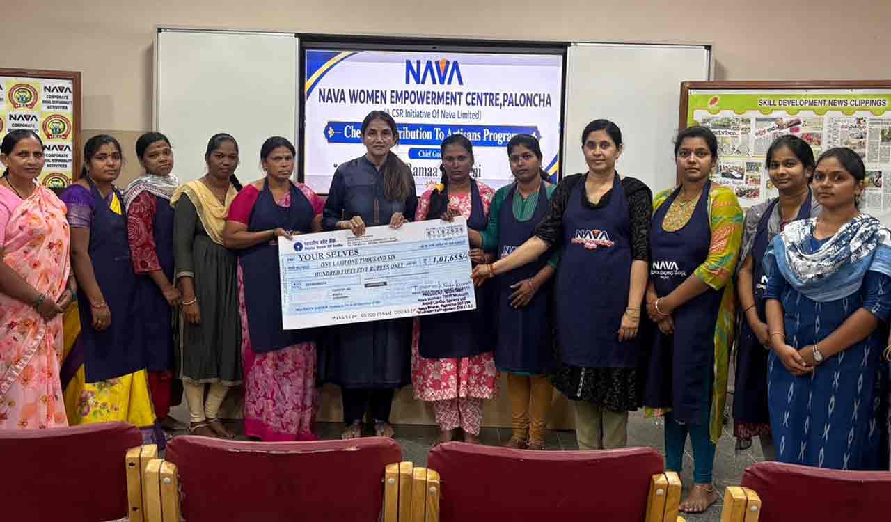 Nava Limited hands over Rs 3.60 lakh to women artisans in Kothagudem